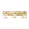 Z-Lite Bennington 3 Light Vanity, Modern Gold & Clear 1938-3V-MGLD